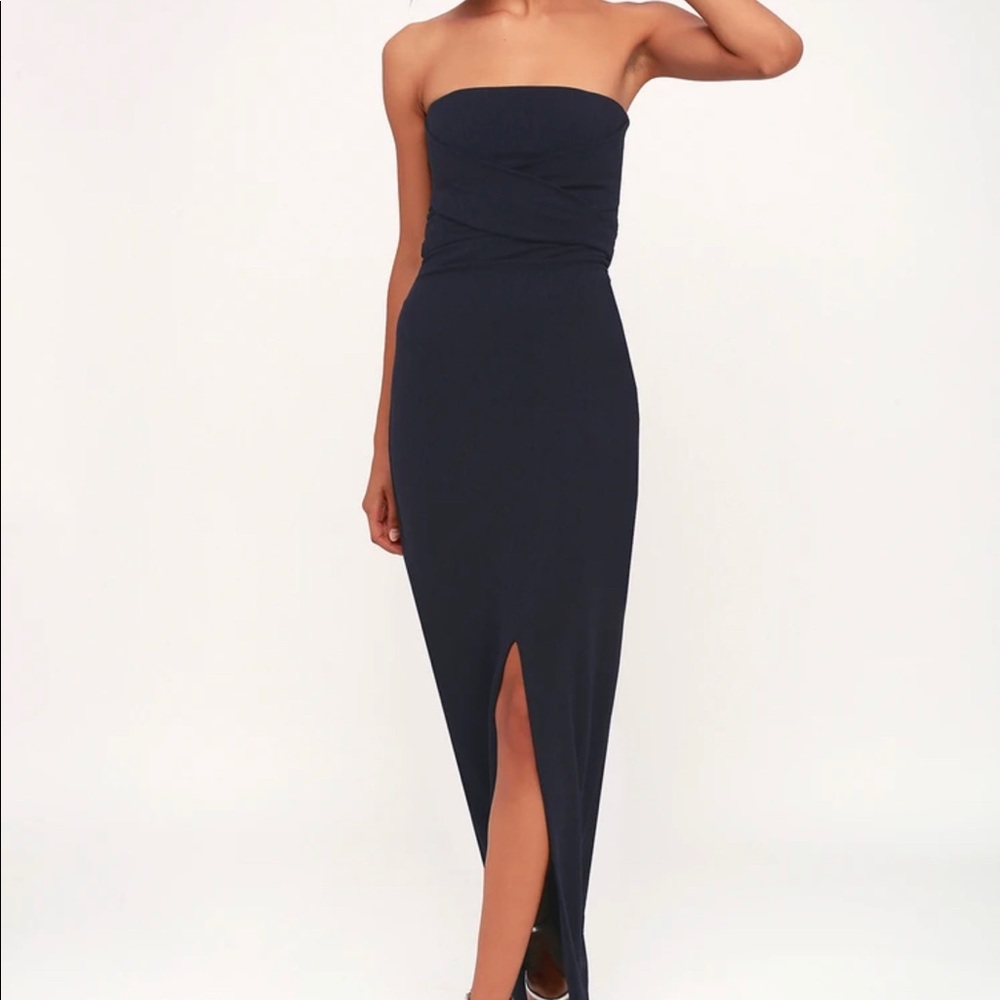 NWT Navy Blue Strapless Dress